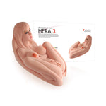 Kokos-Masturbador realista con 3 aberturas" Hera 3 " - Beige