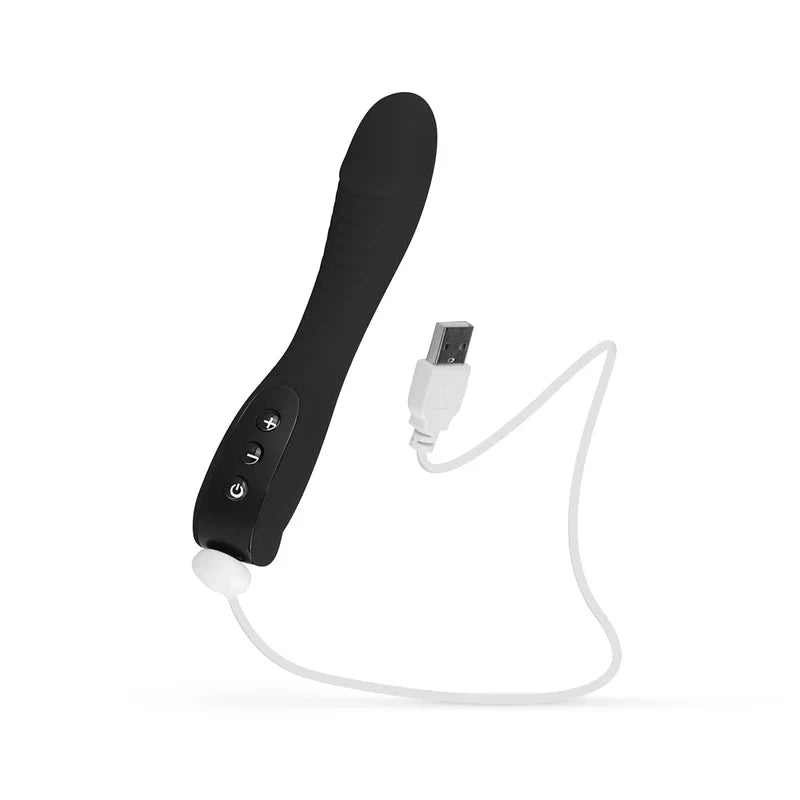 Brinquedos fáceis-vibrador do G-ponto com reforços-preto