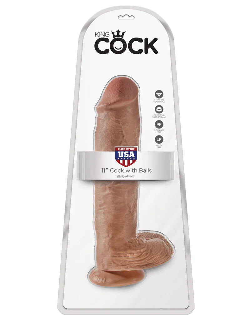 Pipedream-dildo realista com testículos de 29 cm-Castanho