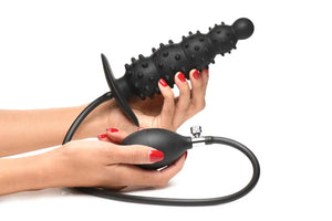 Plugue Anal Inflável Com Nervuras-Preto