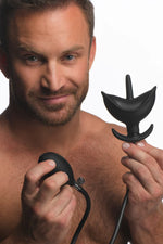 Plugue Anal de silicone inflável-Preto