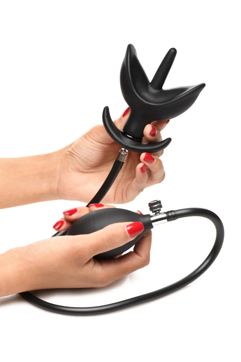 Plugue Anal de silicone inflável-Preto