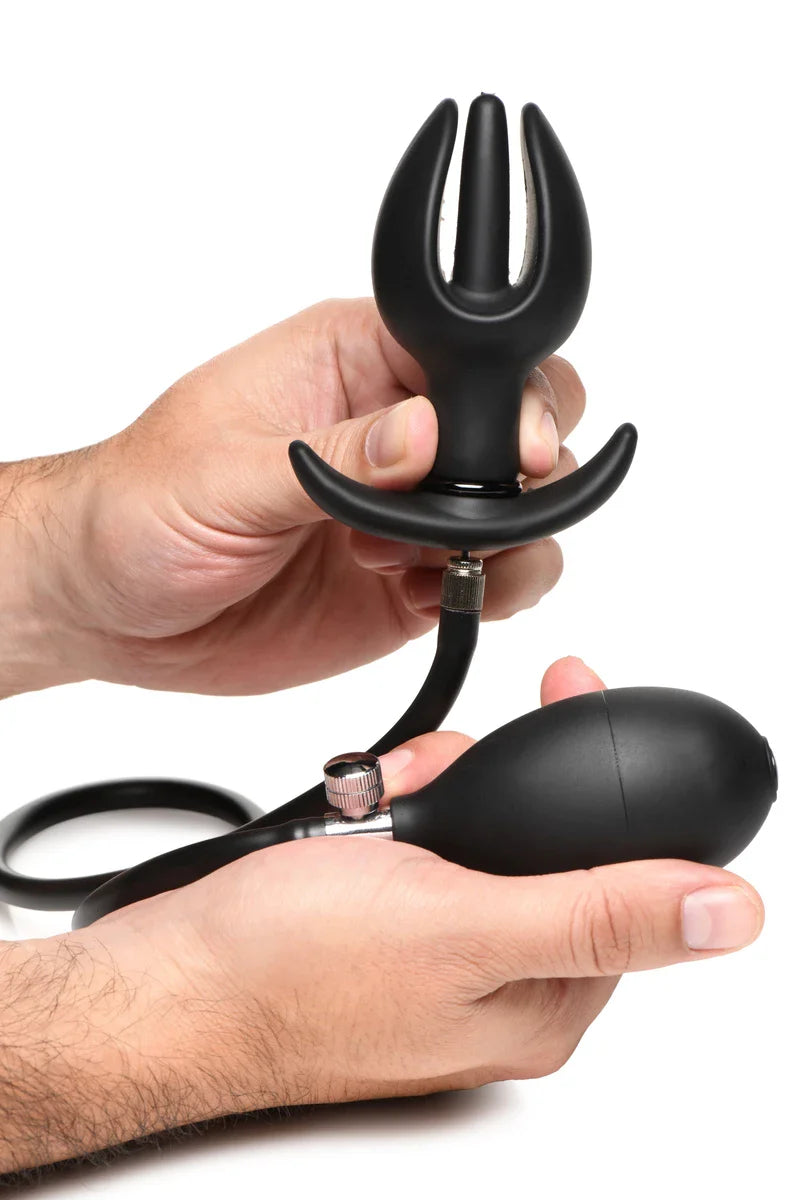 Plugue Anal de silicone inflável-Preto