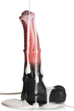 XR Brands-Vibrador ejaculador de Silicone Centaur Explosion-Preto / Vermelho